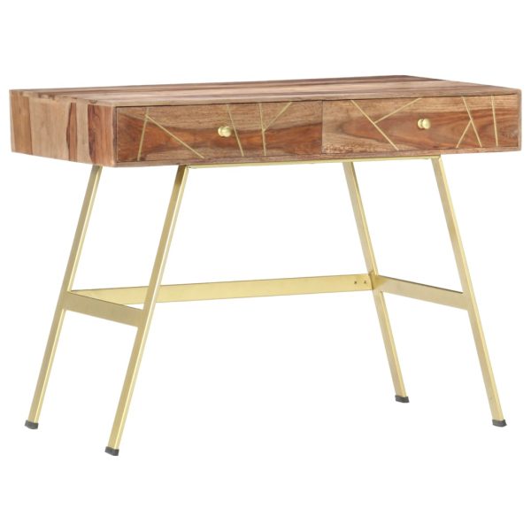 skrivebord med skuffer 100x55x75 cm massivt sheeshamtræ
