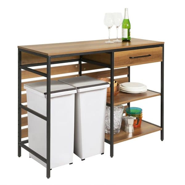 Køkkenø / køkkenbord i klassisk look, 120x45x90cm, brun