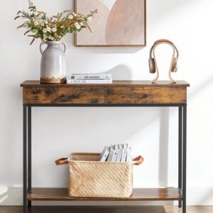 Konsolbord - sidebord i industrielt design - rustik brun 100x30x80 - Borde > Sideborde - Daily-Living