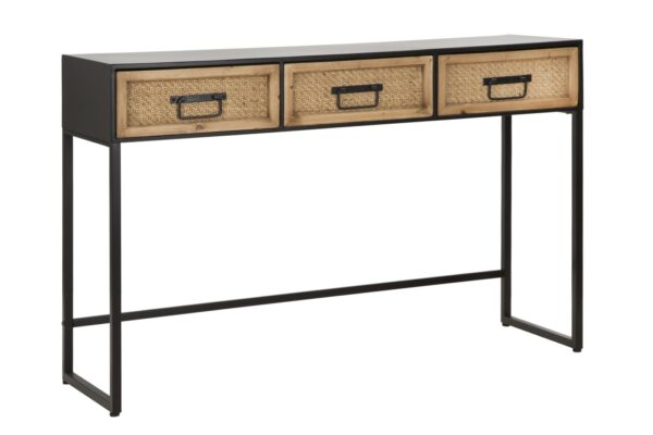Boho chic konsolbord, metal og mdf - 120x35x78 cm