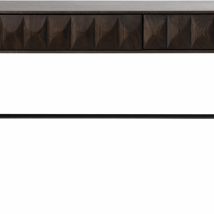 Konsolbord Nordique Design Latina med skuffe - espressofarvet massiv eg/metal, 117x39x75 cm, mørk natur/sort