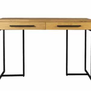 DUTCHBONE Klasse konsolbord, m. 2 skuffer - natur egetræ og sort stål (120x45)