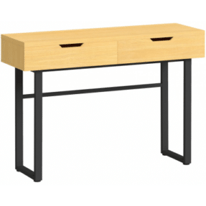 Konsolbord i metal og MDF H76,5 x B110 x D35 cm - Sort/Natur