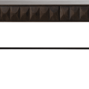Konsolbord Nordique Design Latina med skuffe - espressofarvet massiv eg/metal, 117x39x75 cm, mørk natur/sort